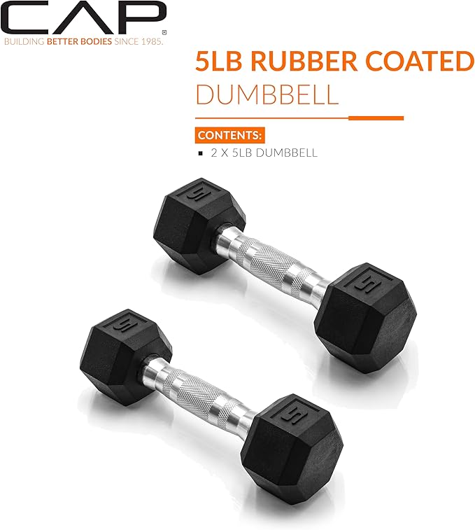 CAP Barbell Coated Dumbbell Weight | Multiple Options Pairs & Sets