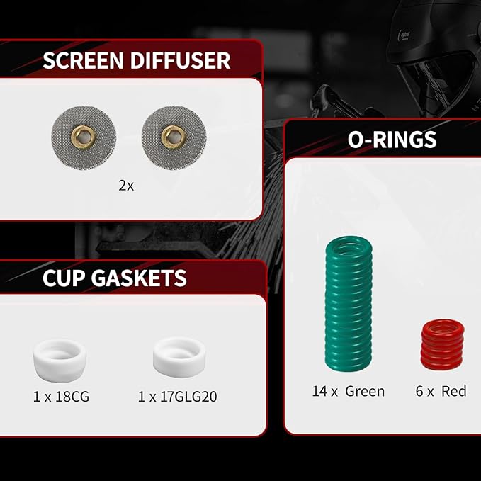 American Standard 71 Pcs TIG Welding Accessories Kit, TIG Welding Torch Stubby Gas Lens #12 Pyrex Glass Cup Kit For WP-17/18/26