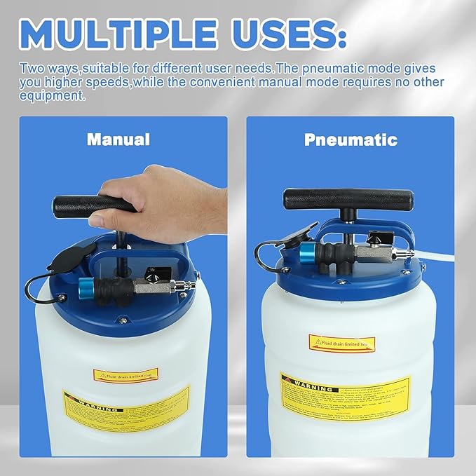 EASYBERG Pneumatic/Manual 15L Oil Extractor Oil Changer Vacuum Fluid Petrol Fuel Extractor Automotive Oil Extractor Pump Manual Fluid Extractor Pump Tank Remover