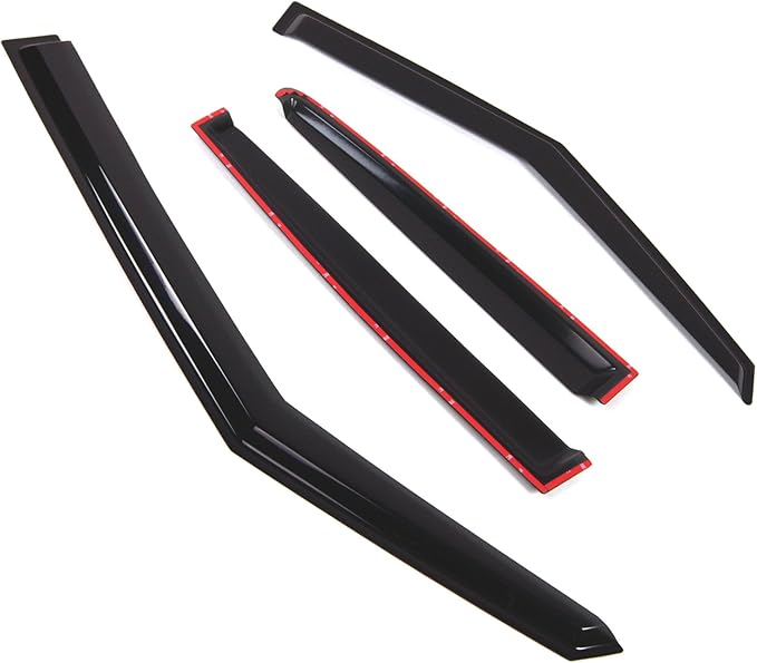 TuningPros Outside Mount Window Vent Visors Rain Guards Compatible with Hyundai Veloster 2011-2016 | Side Window Wind Deflectors Rain Shields | Smoke Tinted, 4 Pcs Set, DGWV-805