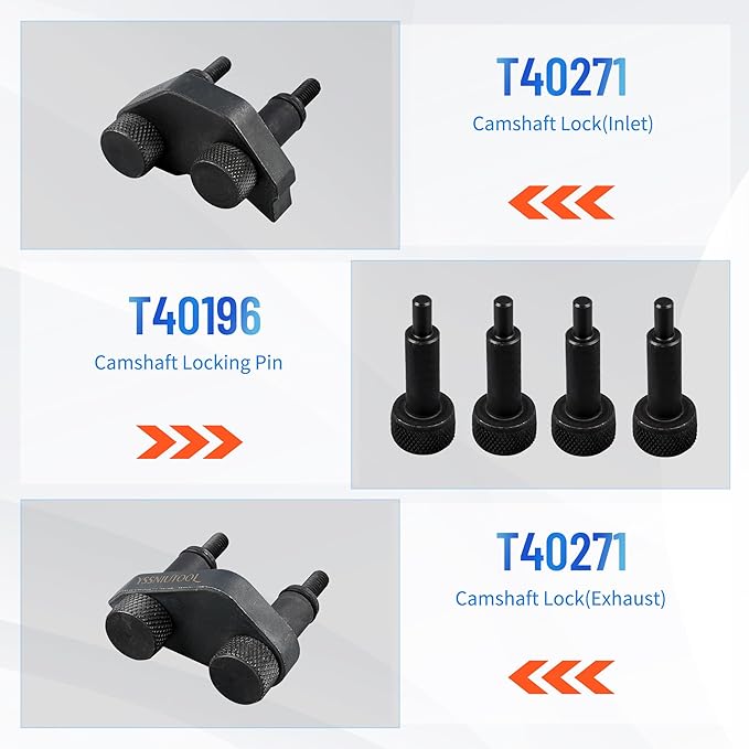 Camshaft Crankshaft Engine Timing Tool Kit, Camshaft Holding Alignment Adjustment Timing Tool Compatible with VW VAG Audi 1.8 2.0 TSI TFSI 2006-2018 EA888,T40191 T10352 T10368 T40011 T40196 T40267