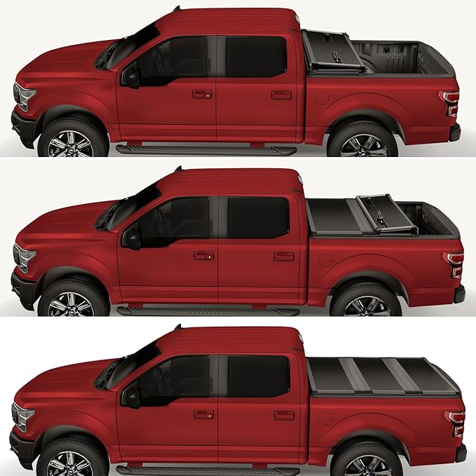Kikito Professional FRP Hard Tri-Fold Truck Bed Tonneau Cover for 2015-2025 Chevy Colorado/GMC Canyon 6.2ft Bed (74")