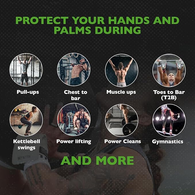 Bear KompleX 3 Hole Pinnacle Hand Grips for Workouts, Pull-ups, Weightlifting, WOD Gymnastics, Crosstraining Palm Grips with Wrist Wraps, Hand Protection from Rips and Blisters
