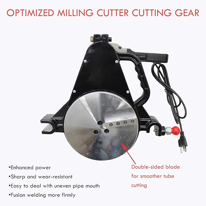 TECHTONGDA Pipe Welding Machine Electric Tube Butt Fusion Equipment for PE PP PB PVDF PPR 2.48-7.87inch Hand Push Two Clamps