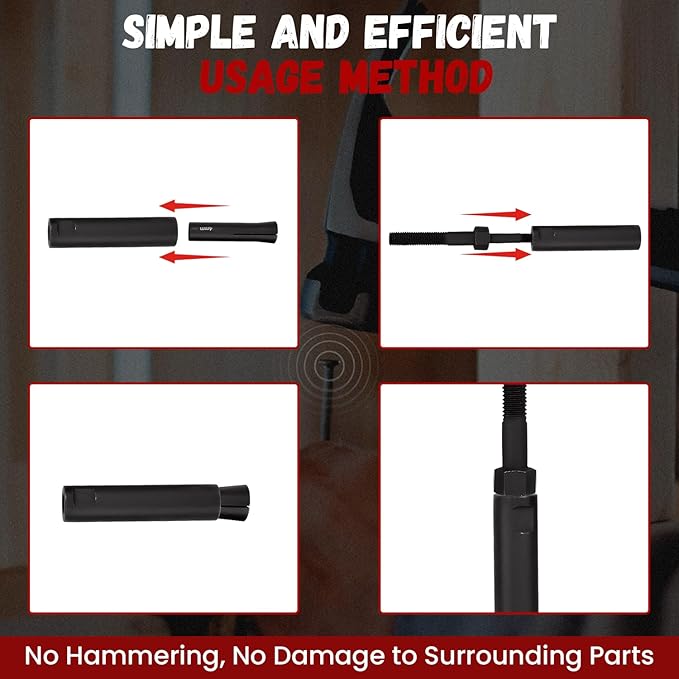 95400 in-Line Dowel Pin Puller Master Set Includes Both SAE and Metric Collets, Efficient Dowel Pin Removal Tool Reducing Work and Potential Hand Injuries