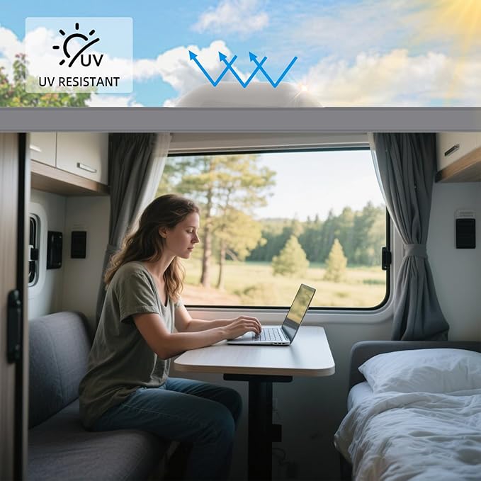 XMK RV Skylight Replacement, 26" x 26" Outer Dome Fit 22" x 22" Openings, RV Skylight Cover Shower Roof Dome for Camper Trailer Fifth Wheel Truck, Impact Resistant, Smoke Gray