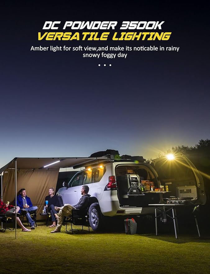 Chelhead 800lm Led RV Porch Light Exterior Utility Light 12V Amber Replacement Lighting Led Scene Lights Compatible with RVs, Traliers, Campers, Roof Rack, Trucks