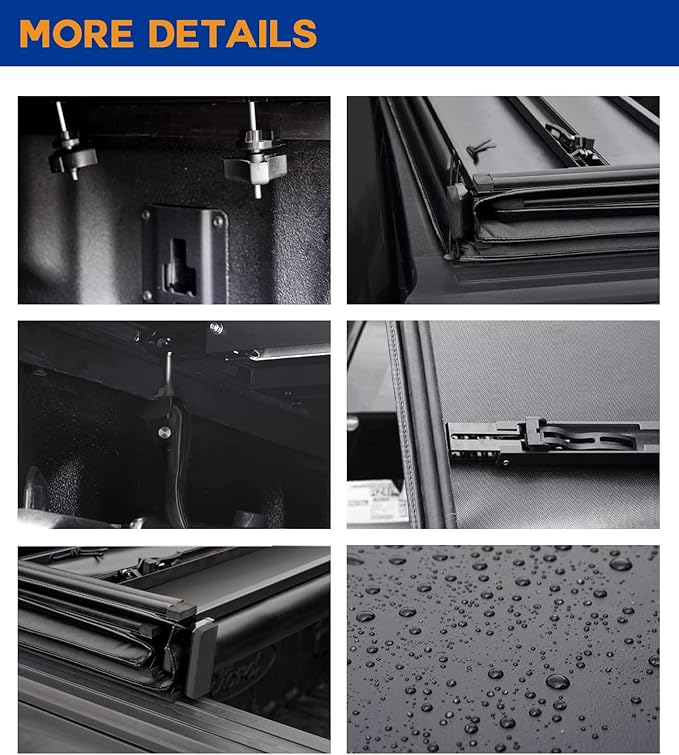 Lyon Cover 6.6ft / 78.9" Soft Quad-Fold Truck Bed Cover Compatible with 2007-2026 Chevy Silverado GMC Sierra 1500 & 2015-2019 2500HD 3500HD Tonneau Cover |Not for CarbonPro Bed|