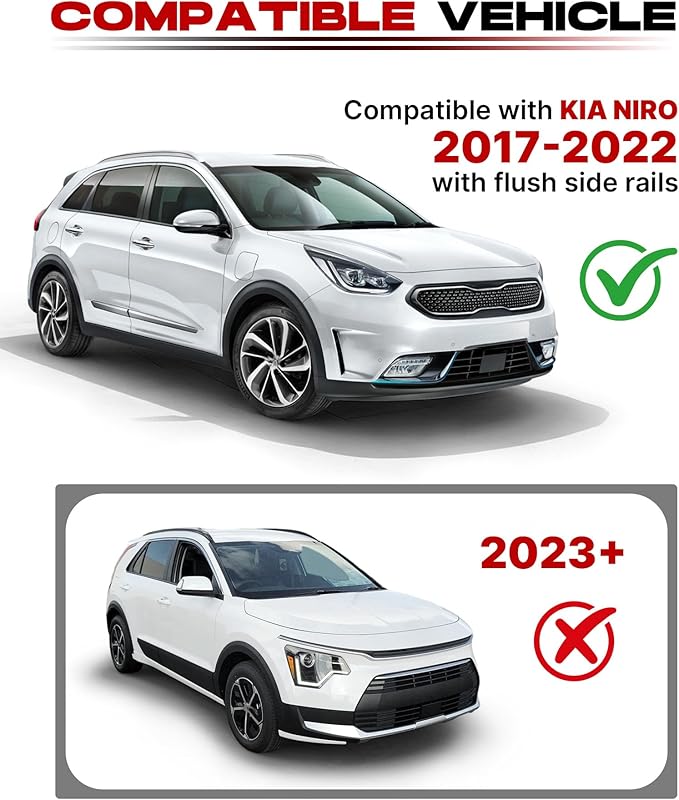 HEKA Lockable Roof Racks Cross Bars Compatible with Kia NIRO 2017 2018 2019 2020 2021 2022,Crossbar Cargo Carriers Luggage Rails Rooftop Accessories Canoe Kayak Bike Snowboard Skiboard