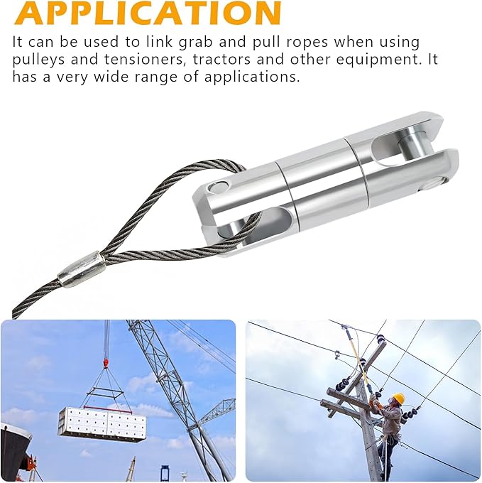 1 Ton Cable Pulling Swivel for Electricity Construction, Wire Bearing Breakaway Swivel - 1 Pack