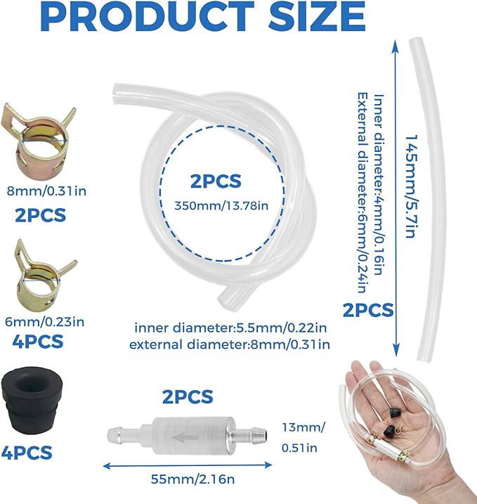 2 Pack Brake Bleeder Hose, One Way Check Valve Tube, Aluminum Body, Flexible Clear Tube, Bleeding Tool Kit Universal for Motorcycle Car