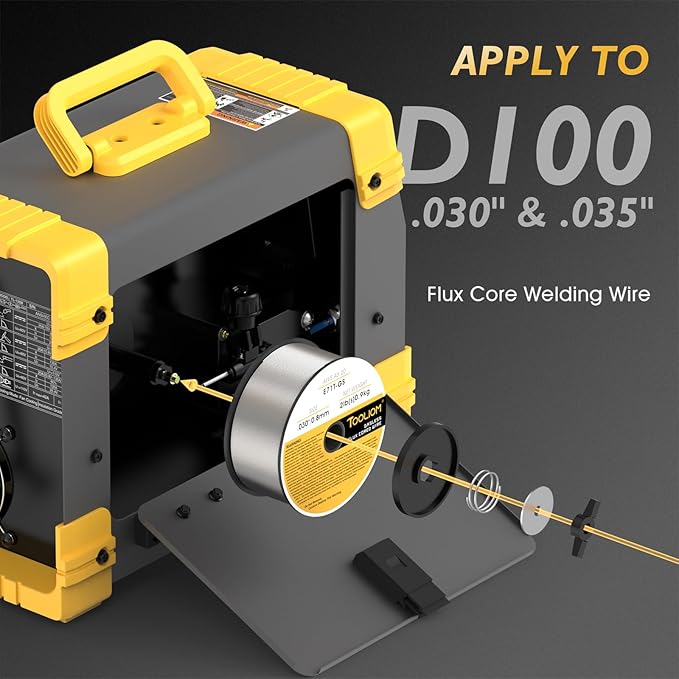 TOOLIOM 135A Gasless Flux Core MIG Welder 110V MIG Welder Flux MIG/Lift TIG/Stick 3 in 1 Welding Machine IGBT DC Inverter with LCD Display
