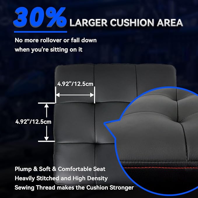 Rolling Creeper Garage Shop Seat for Men, Padded Mechanics Stool with Tool Tray Storage for Garage, Rolling Workshop Stool with Wheels, Auto Creeper Seat, 330 LBS Capacity, Heavy Duty, Red