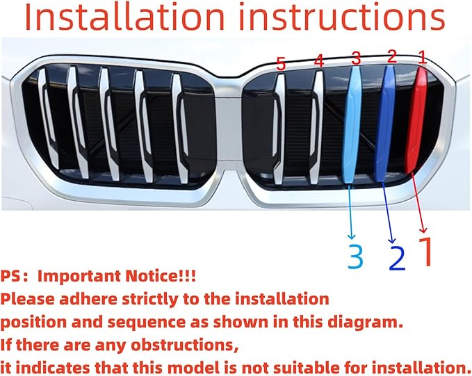 Automotive Grille Inserts for BMW X1 2026-2023 U11 iX1(NOT for M35i,dual grille) 5-Beam, Front Grille Accessories