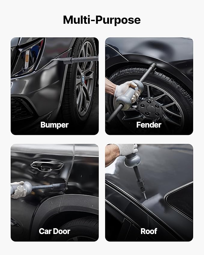 VEVOR Dent Puller Kit, 10 lbs 13-in-1 Slide Hammer Dent Removal Kit, Heavy-Duty Auto Body Truck Repair Automotive Damage Remover Tool Repair Frame with Carrying Case, Extension Rod, Non-Slip Handle