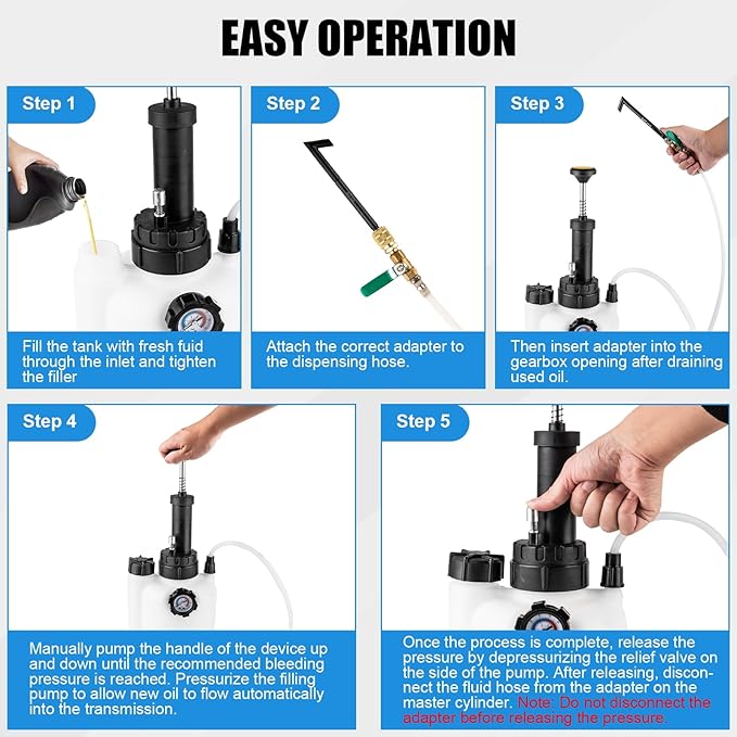 BetyBedy 3L Transmission Fluid Pump Kit, Fluid Transfer Pump with 13PCS ATF Adapters, Manual Transmission Oil Pump for Automotive Oil Filling System, Manual ATF Fluid Transfer Pump for Oil