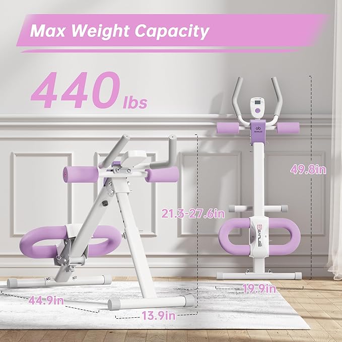 Abdominal Machine Ab Workout Equipment Adjustable for Home Gym Ab Machine Exercise Equipment bwith LCD Monitor
