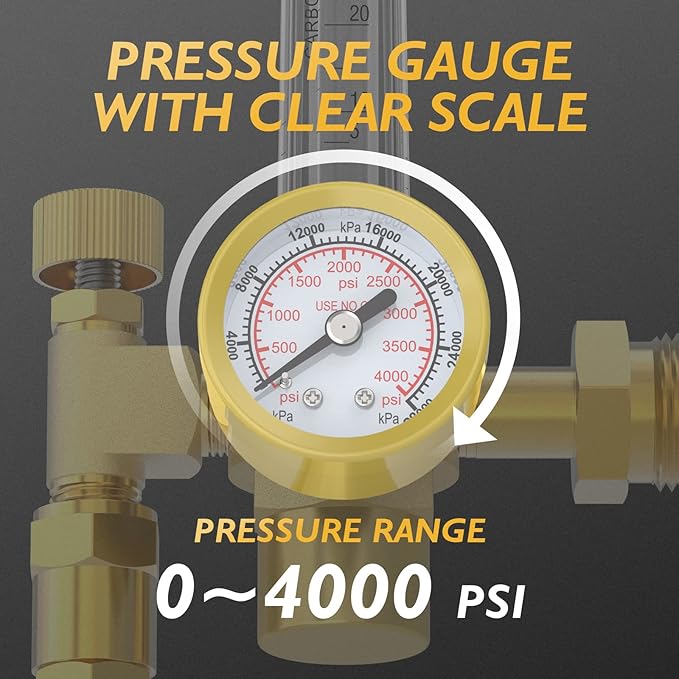 TOOLIOM CO2 Argon Flow Meter Gas Regulator Gauge for MIG TIG Welding
