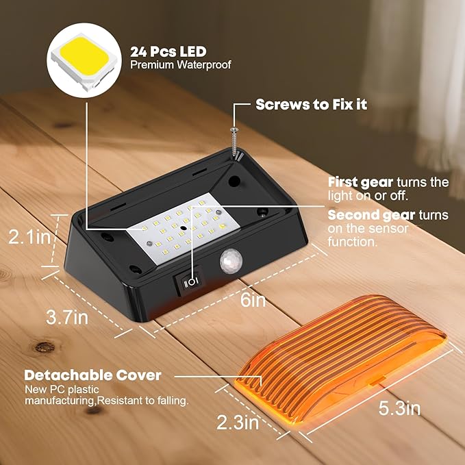 BlueFire RV Exterior LED Porch Light with Motion Sensor – Waterproof, Energy Efficient, Easy Installation, Bright Outdoor LED Lighting for Camper, Trailer, Motorhome (Black)