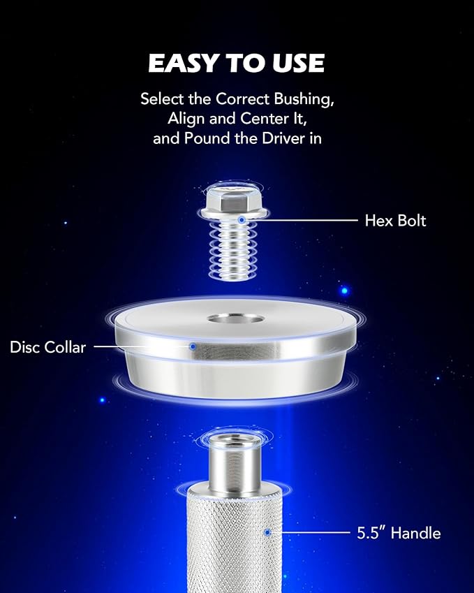 Orion Motor Tech Bearing Press Kit & Blind Hole Collet Bearing Race and Seal Puller Extractor Kit, 26pc Bearing Remover & Installer Kit with 10 Split Collets 9 Driver Discs, Bearing Puller Set