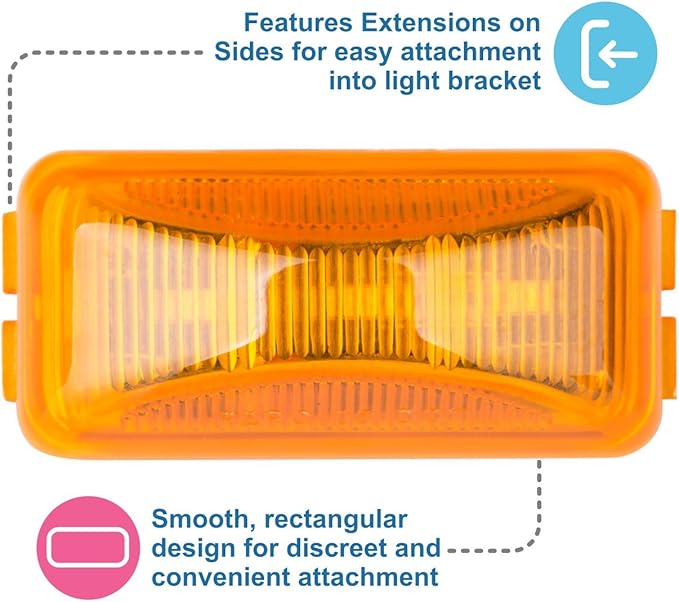 Lumitronics RV Mini Thin Line 37 Series Sealed LED Marker/Clearance Light (Amber)