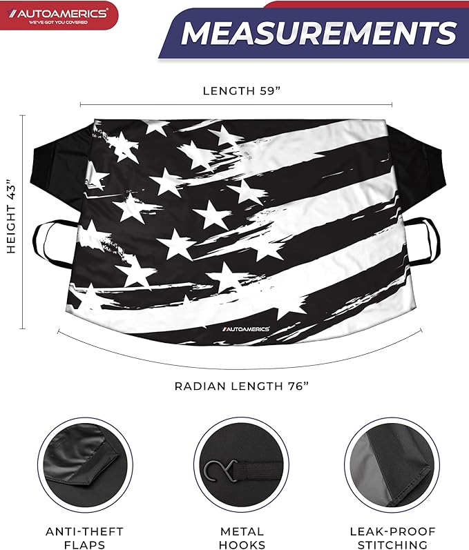 AUTOAMERICS Windshield Snow Cover - Windshield Cover for Ice and Snow - Waterproof Shield Window Protector for Car Truck SUV