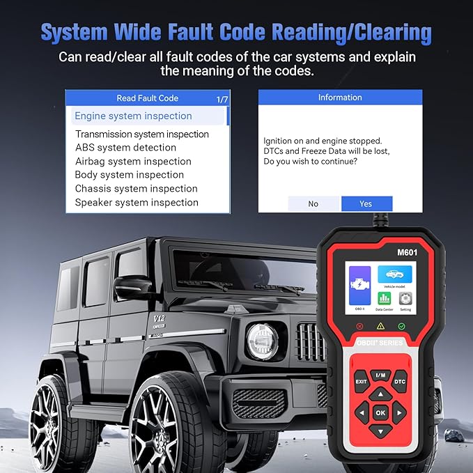 Enhanced OBD2 Scanner Diagnostic Tool - Enhanced Check Engine Code Reader with Reset, Full OBDII Functions & Live Data for All OBDII Cars 1996+，Home/DIY Scanner for car