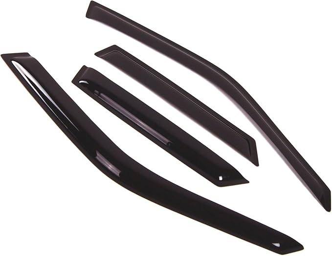 Tuningpros WD2-038 Dark Smoke 4 Pcs Set Window Visor (Outside Mount) Deflector Rain Guard Compatible with 1988-1996 Chevrolet Corsica
