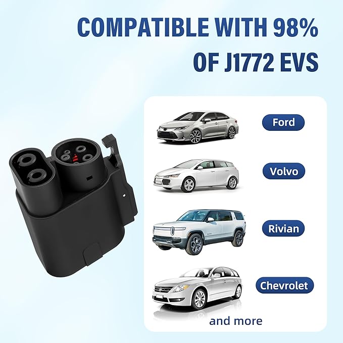 NACS to CCS EV Charging Adapter, for Tesla Supercharger to CCS1, Max 500A, 1000V, Safety Certified, Fast Charging Rivian, Ford, GM CCS1 Electric Vehicles with Vortex Plug