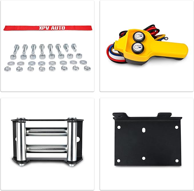 2500lbs Electric Winch 12V Waterproof Steel Cable with Wired Remote Control & Mounting Plate ATV UTV Towing Trailer Winch Off-Road