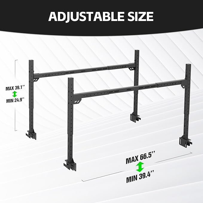 Adjustable Truck Bed Racks Compatible with Tacoma/Tundra/Silverado/Sierra/Ram/Ford F-Series/Titan/Frontier/Colorado/Canyon/JT/Ranger/Maverick, Universal Ladder Cargo Rack