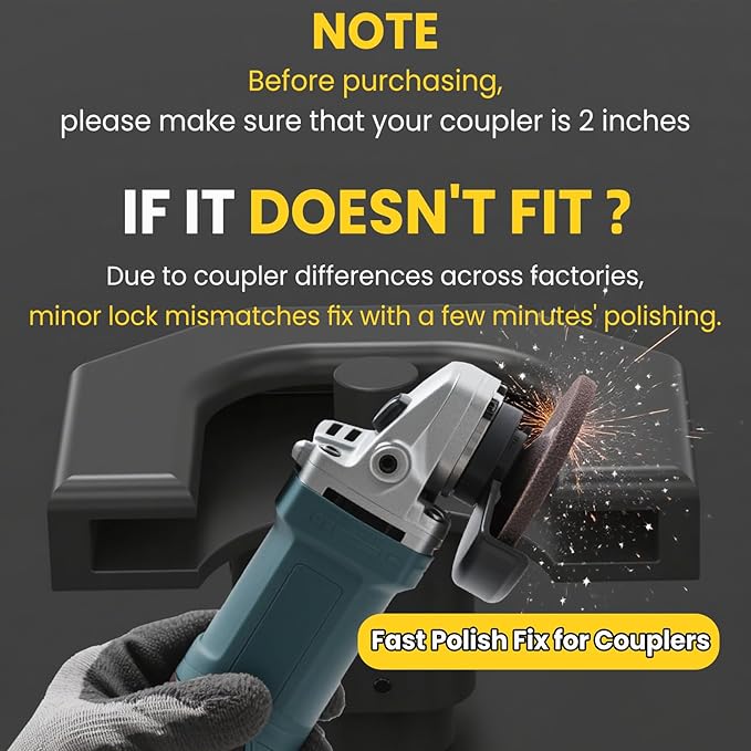 Trailer Hitch Locks Kit - Heavy-Duty Hitch Lock for 2" Couplers with Straight Lips, Anti-Theft Steel Core Lock with Keys for RV, Camper, Trailer, Boat, Caravan