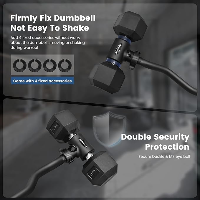 Dumbbell Converter, Convert Dumbbells to Barbell, Dumbbell Barbell Converter Bar, Balency Barbell Bar for Home Gym Workout, Adjustable Weight & Up to 200LB Capacity Weight Barbell for Weight Lifting