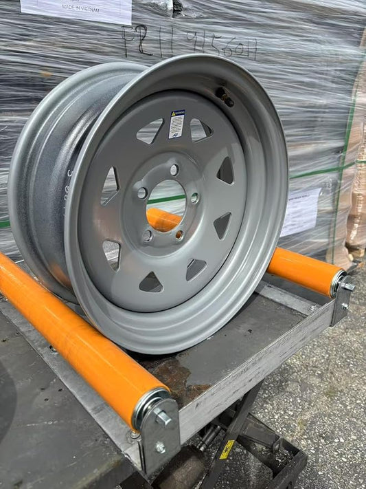 Steel whee 15X6J 5X4.5inch BCD:3.31inch Offset0 8Spoke Load:2860 18.96 lbs TR600Hp (Silver)