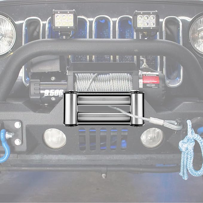 WeiSen 6" (152MM) Winch Roller Fairlead Cable Guide fit 4000-5500 LBS UTV Winches