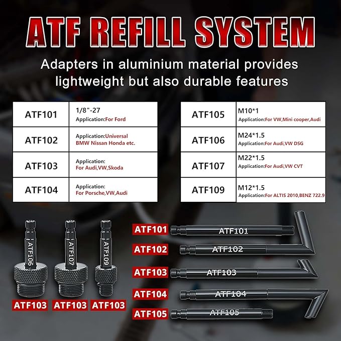 Prokomon 6 Liters Transmission Fluid Pump; Fluid Transfer Pump; Manual Oil Pump; Oil Filling Filler System Tool with 8 Pcs ATF Filler Adapters