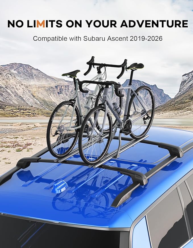 300lbs Roof Rack Cross Bars Compatible with Subaru Ascent 2019-2026,Heavy Duty Aluminum Lockable Roof Rails Crossbars Rooftop Luggage