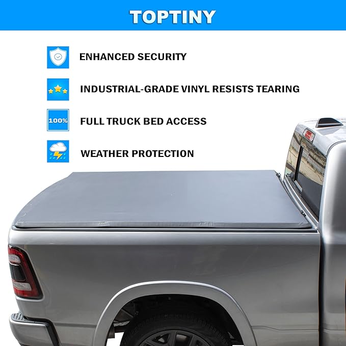 Soft Folding Truck Bed Tonneau Cover |TSTF013|Fits 2004-2014 Ford F-150 5.5' Bed (66")