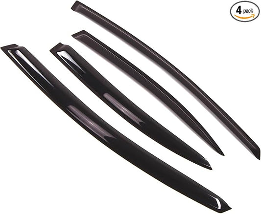 TuningPros Outside Mount Window Vent Visors Rain Guards Compatible with Honda Civic Sedan 2006-2011 | Side Window Wind Deflectors Rain Shields | Smoke Tinted, 4 Pcs Set, DGWV-222