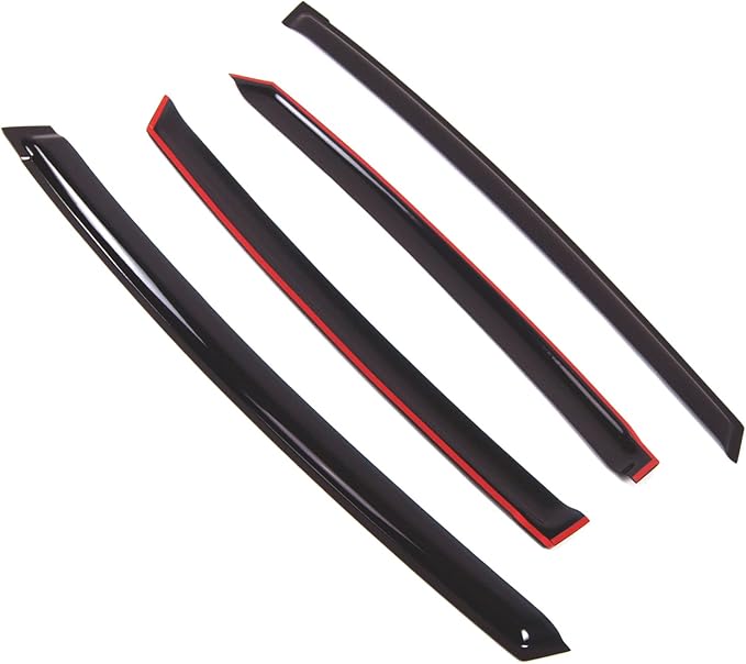 Tuningpros WD2-742 Dark Smoke 4 Pcs Set Window Visor (Outside Mount) Deflector Rain Guard Compatible with 2012-2015 Toyota Prius V