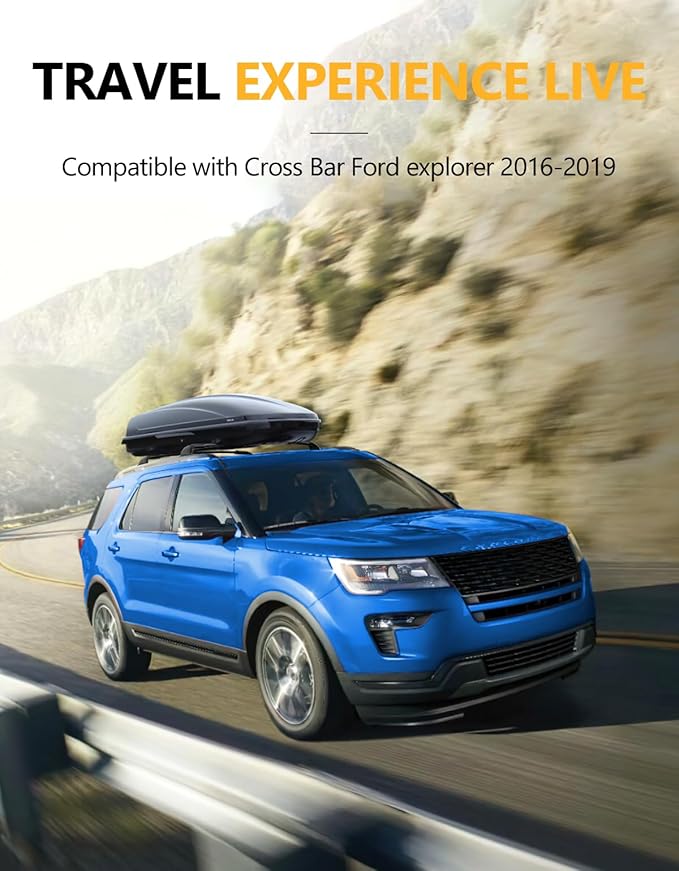 Tuyoung 220lbs Roof Rack Cross Bars Compatible with Ford Explorer 2016 2017 2018 2019 (Base/XLT/Limited/Sport/Platinum), Aluminum Crossbars Rooftop Cargo Bag Bike Luggage Carrier