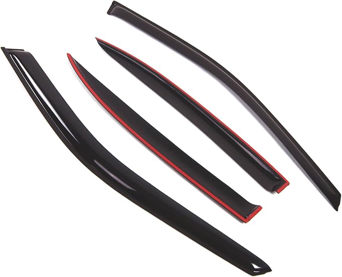 Tuningpros WD2-343 Dark Smoke 4 Pcs Set Window Visor (Outside Mount) Deflector Rain Guard Compatible with 1995-1999 Nissan Maxima