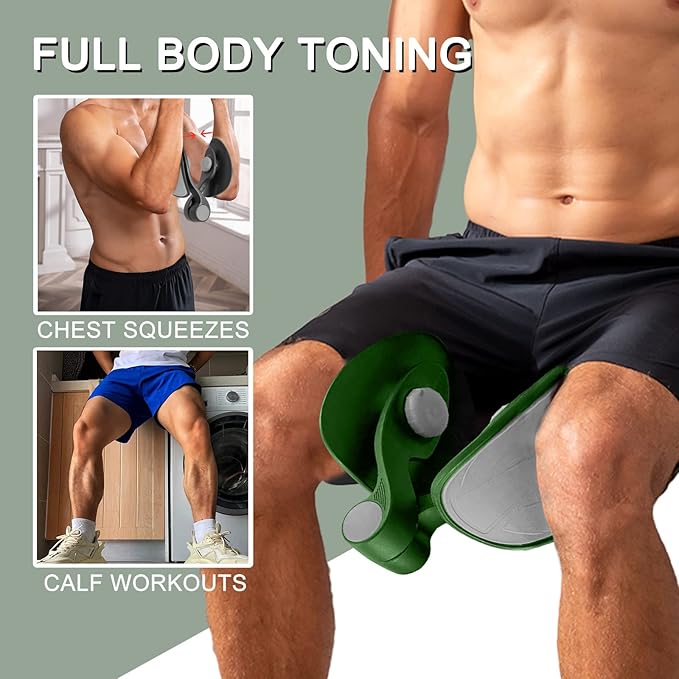 Thigh Exerciser 35lb Pelvic Floor Exercise Devices Inner Thigh Kegel Exerciser Pelvic Floor Muscle Workout Equipment Train for Home Hip Under Desk Exercise Men Women with Band