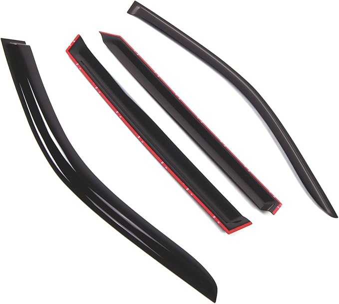 TuningPros Outside Mount Window Vent Visors Rain Guards Compatible with BMW X5 2014-2016 | Side Window Wind Deflectors Rain Shields | Smoke Tinted, 4 Pcs Set, DGWV-782