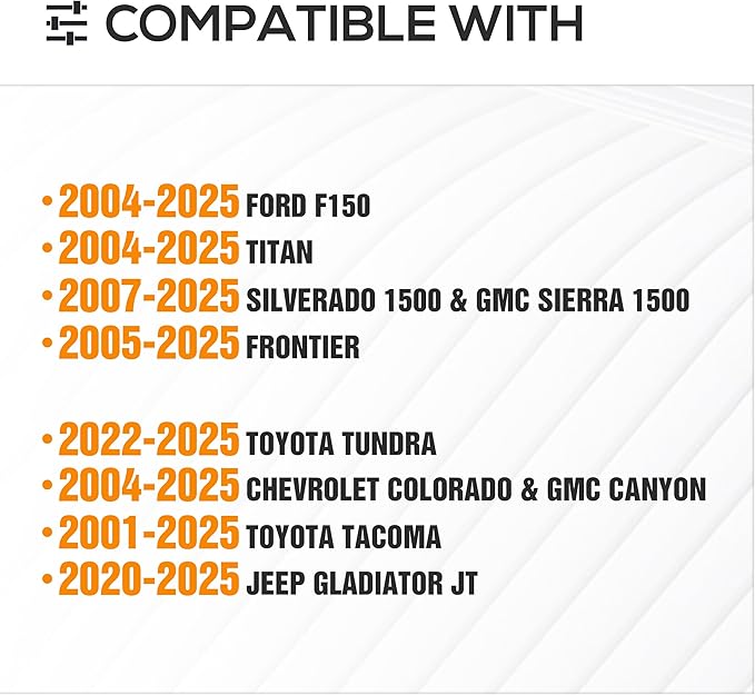 Truck Headache Rack with 2 Cross Bars Compatible with Ford F-150/Tacoma/Chevy Silverado & GMC Sierra 1500/Tundra/JT/Titan/Frontier/Colorado/Canyon Pickup Cab Back Window Protection