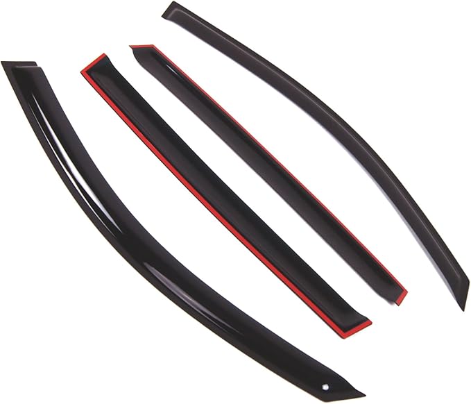 TuningPros Outside Mount Window Vent Visors Rain Guards Compatible with Volkswagen Tiguan 2009-2016 | Side Window Wind Deflectors Rain Shields | Smoke Tinted, 4 Pcs Set, DGWV-747