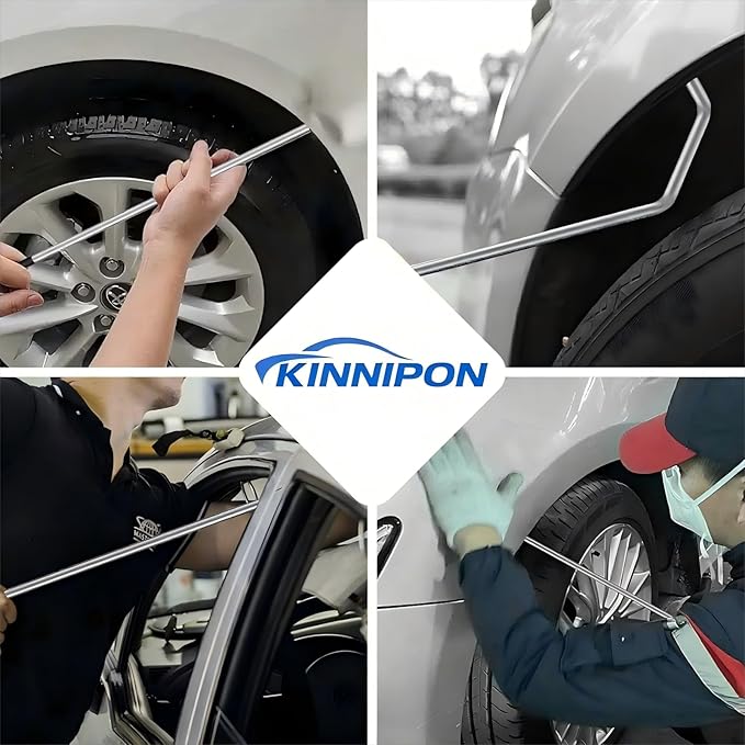 Paintless Dent Removal Rods Kit,1 PCS Paintless Dent Repair Rods and 22 PCS Tips,Auto Body Dent Removal Tools,Car Dent Repair Rods Kit for Auto Dent Removal, Minor Dents, Door Dings