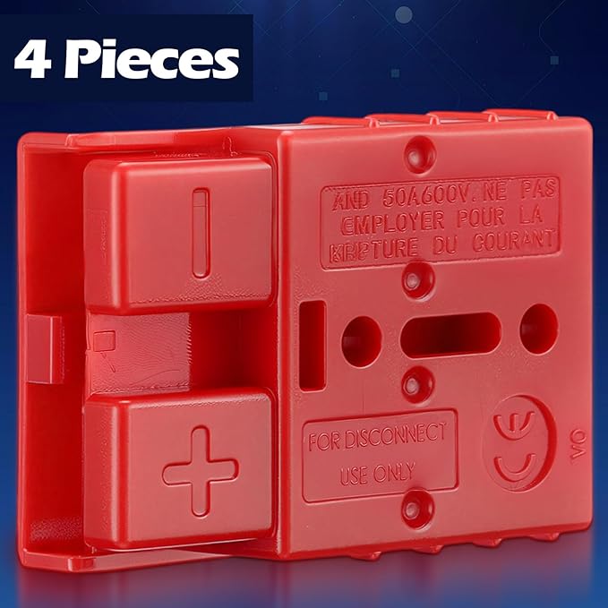 Frienda 4 Pieces 6-12 Gauge 50A Battery Quick Connector 12-36V Disconnect Wire Harness Plug Kit Battery Quick Connector Disconnect Plug for Motor Winch Trailer(50A)