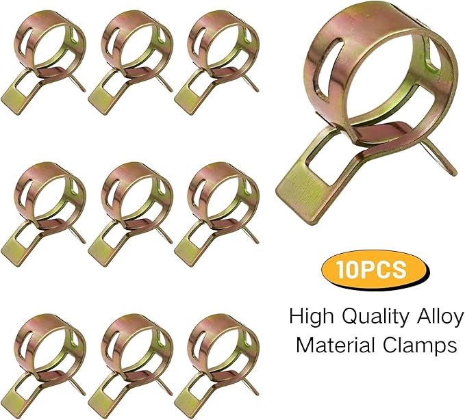 1/4" ID Fuel Hose Line Braided NBR Rubber Tubing 8 Feet for Automotives Generator Lawn Mower with 10 Clamps (6.4mm ID)