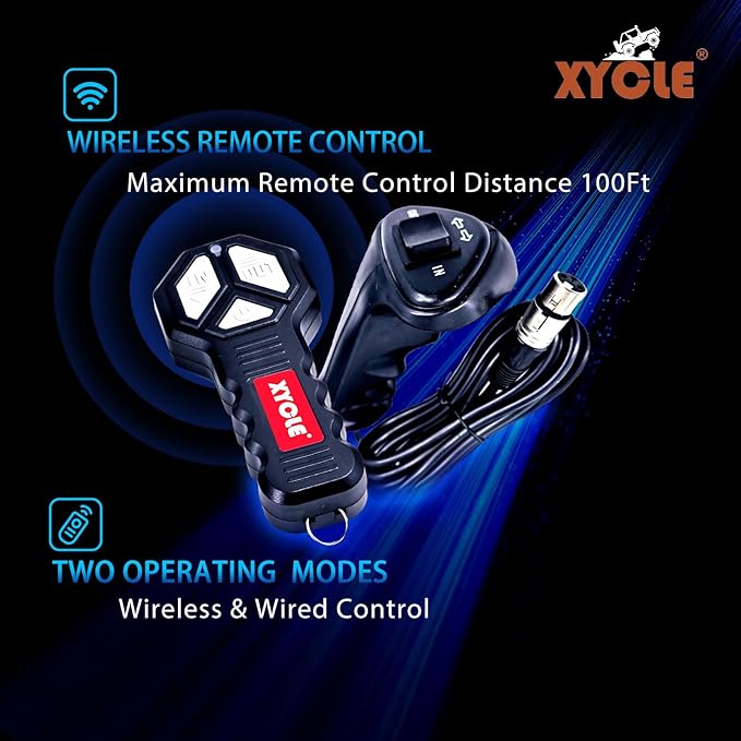 10000lbs Electric Winch 12V IP68waterproof Off-Road Vehicle Rescue winchs with2wireless Remote Controls and1/2"Synthetic Rope Suitable for Towing SUVs,Loggers,Trucks,Trailers,Jeeps,4WD(Black)